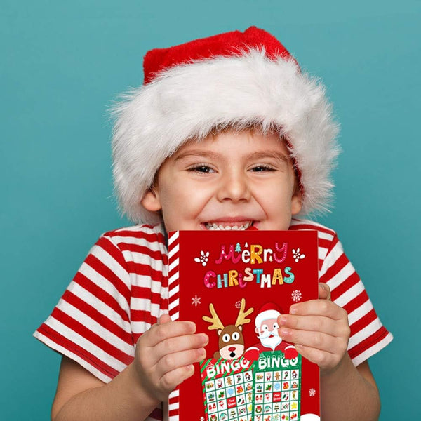 Omgouue Christmas Bingo Game Party Supplies - Xmas Gifts for Kids 24 Players
