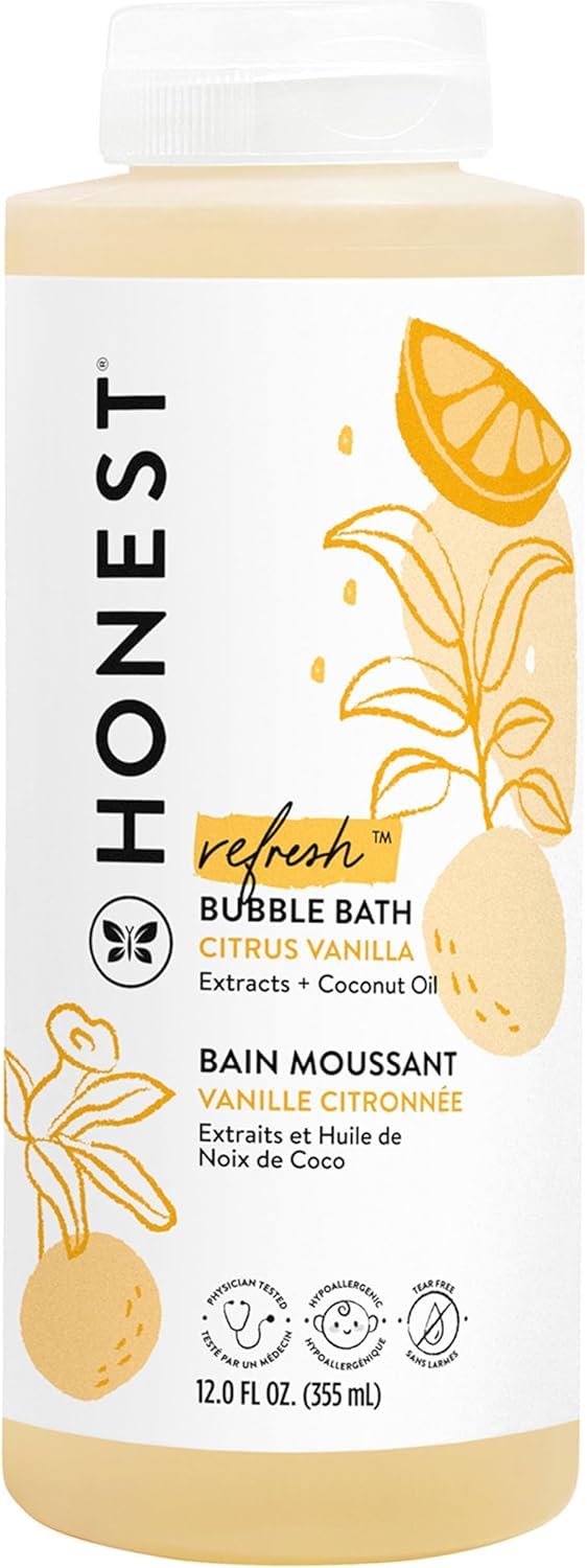 The Honest Company Bubble Bath, Tear-Free, Citrus Vanilla Refresh, 12 fl oz Citrus Vanilla Refresh 12 Fl Oz (Pack of 1)