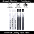 Black Paint Pens, 6 Pack 0.7Mm Acrylic Black Permanent Marker ,White Paint Pens for Rock Painting, Stone,Wood, Plastic, Ceramic, Glass, Metal