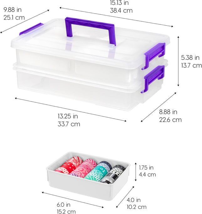 IRIS USA 9 Qt. Plastic Storage Bins with Lids, 1 Pack, Craft Storage Container, 