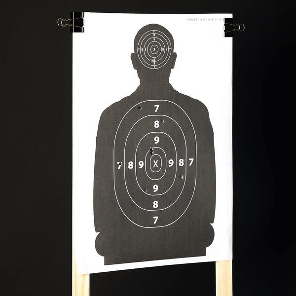 Juvale Shooting Targets Paper Silhouette Style - 17 x 25 in, Black & White, 50 Count - Paper Targets for Shooting Range & Airsoft, BB & Pellet Gun