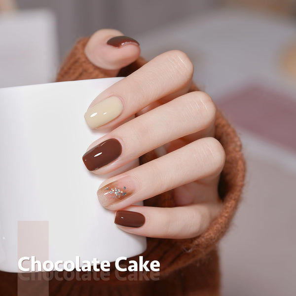 GAOY Nude Brown Fall Gel Nail Polish Set, 6 Colors White Beige Dark Tan Taupe Soak Off UV Light Cure Gel Polish Kit for Salon and Nail Art DIY at