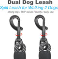 5 FT Double Dog Leash Coupler, Extension Rope for Two Dogs Walking, No Tangle Dual Strong Dog Lead Splitter, for Large Medium Dogs (3/8" X 1.5m