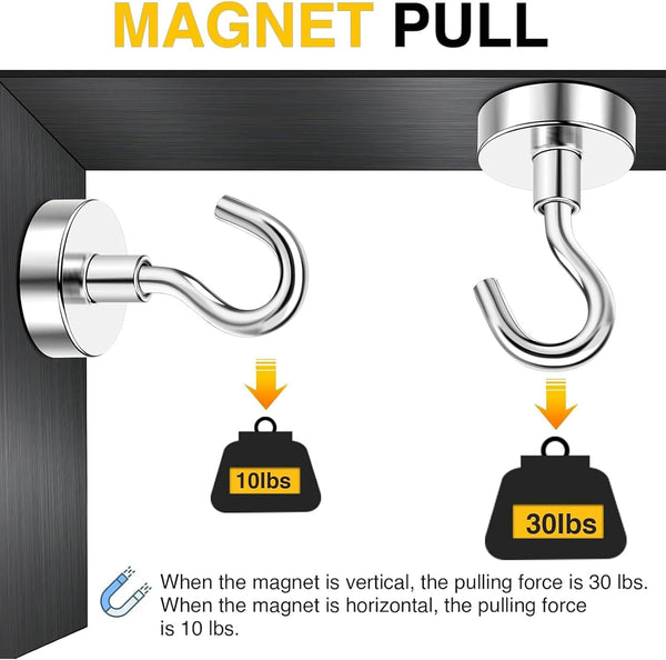 DIYMAG Magnetic Hooks, 30lbs+ Magnet Hook 2026 Cruise Cabin Ship Essentials Heavy Duty Strong Magnets Refrigerator Fridge Hanging for Classroom