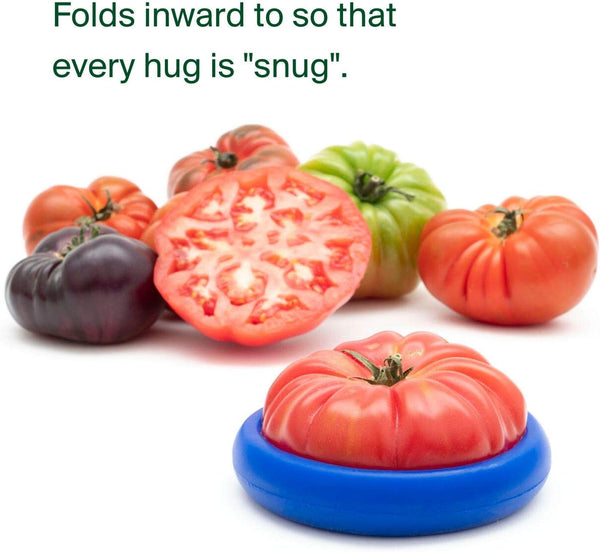 Food Huggers 5Pc Reusable Silicone Food Savers | BPA Free & Dishwasher Safe | Fruit & Vegetable Produce Storage for Onion, Tomato, Lemon, Banana,
