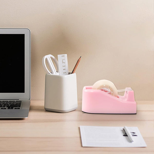 1Pcs Desktop Tape Dispenser Adhesive Roll Holder with Weighted Nonskid Base, Pink (Tape not Included) 1 Pack Pink