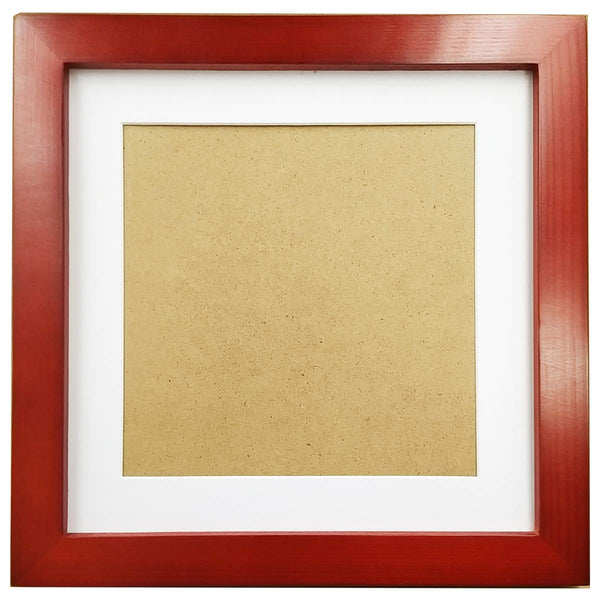 ZXTparts 8x8 Picture Frames with 6x6 Opening Mat. 8x8 Red Square Photo Frame Matte. Solid Wood The Tabletop or The Wall.The Plastic Panel.The