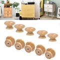 20Pcs Unfinished Wood Drawer knobs Pulls Finished, 33mm Round Mushroom Shape Wooden Cabinet Knobs Drawer Pulls Handles