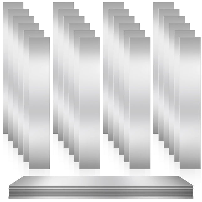 Amylove 24 Pcs 304 Stainless Steel Strips Shim Stock Metal Shims 1" Width X 6" Length Assortment 8 Thickness Sizes Thin 