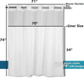 River Dream Fabric Snap in Shower Curtain Liner Replacement,White,70x54 | with Magnets,Detachable Liner,Quick Dry，Machine Washable，Fit for River