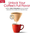 Melitta #4 Unbleached Coffee Filters, Premium, Natural Brown, Flavor Enhancing Coffee Filters for 8-12 Cup Coffee Makers, Kosher Certified,