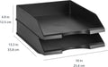 Amazon Basics Rectangular Stackable Desk Organizer Office Letter Tray, File Storage, Paper Organizer, Black, 2-Pack