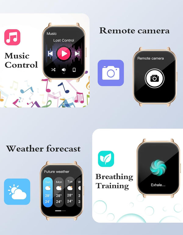 RUIMEN Smart Watches for Women Men (Answer/Make Calls), 1.8" Smartwatch for Ios/Android Phones, Fitness Tracker Heart Rate/Sleep Monitor Digital