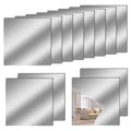 12" x 12" Acrylic Flexible Mirror Sheets, 12 Pack Self-Adhesive Mirror Tiles, Square Cuttable Wall Stickers, Non-Glass, Safety Reflective for DIY