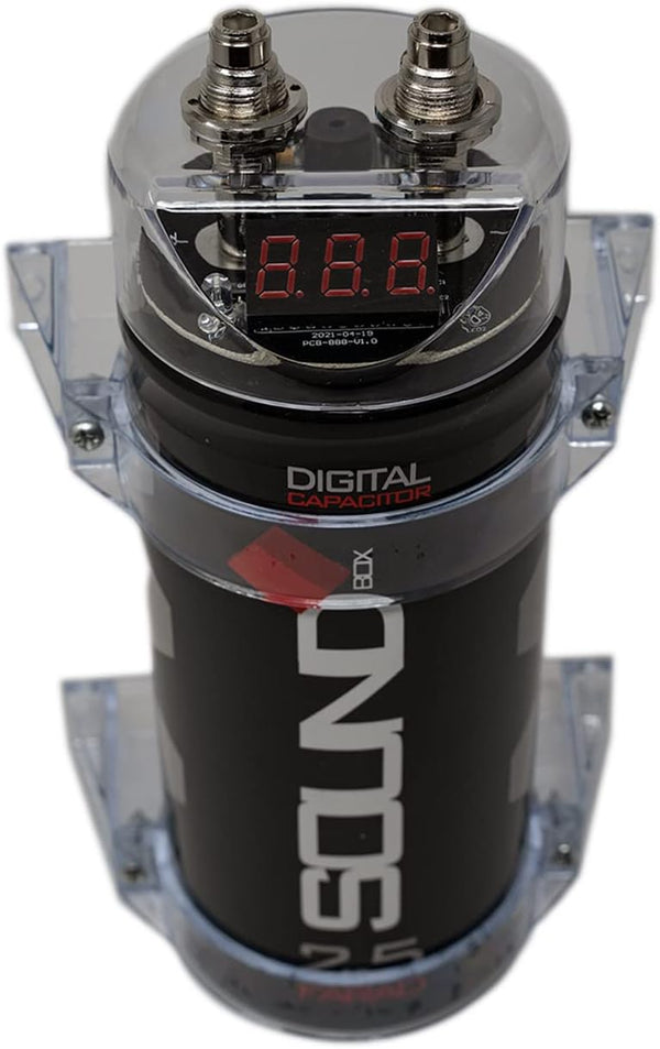 Soundbox SCAP2D, 2.5 Farad Digital Capacitor for Car Audio - 2500 Watts