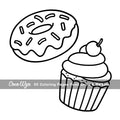 Food Drink & Sweets: Coloring Book for Adults and Kids, Bold and Easy, Simple and Big Designs for Relaxation Featuring a Variety of Foods, Drinks,