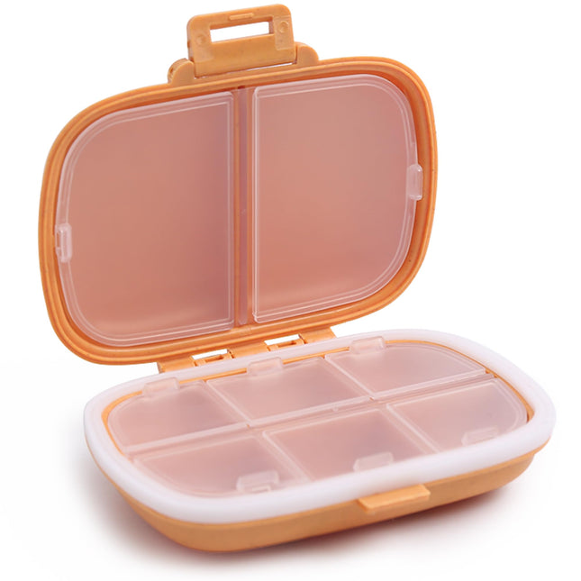 MEACOLIA Travel Pill Organizer, 1 Pack 8 Compartments Daily Pill Case Small Pill