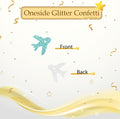 100pcs Airplane Confetti, Blue&Black Glitter Plane Table Confetti, Boys Birthday Paper Scatters, Baby Shower/Retirement/Travel Theme Party Table