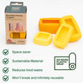 Food Huggers Cheese Huggers Set of 4 Reusable Silicone Savers | Cheese Paper Alternative | Store Cheddar, Swiss, Colby Jack and More