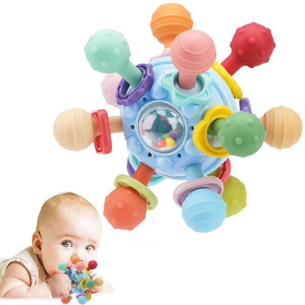 Baby Montessori Sensory Toys for 0-6 6-12 Months, Baby Teether Teething Toys for Babies 0 3 6 9 12 18 Months, Newborn Infant Learning