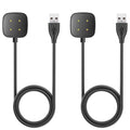 Compatible with Fitbit Sense/Versa 3 2 Pack Replacement USB Charging Cable Dock Stand for Sense/Versa 3 Accessories Black