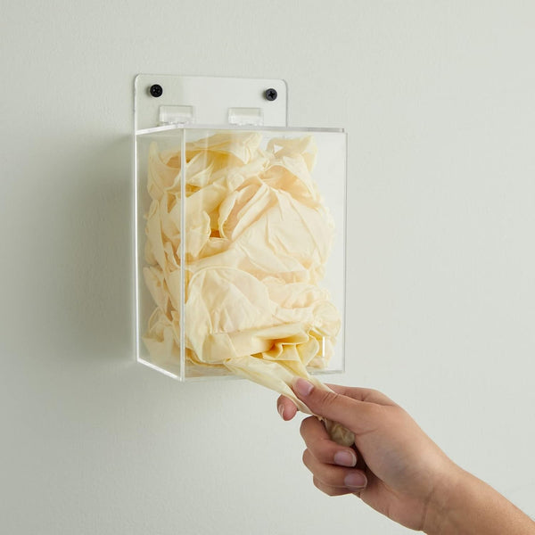 Okuna Outpost Acrylic Wall Mount Dispenser for Gloves, Shoe Covers, Hairnet Holder, Beard Nets Storage (5 X 4.5 X 8.5 In)