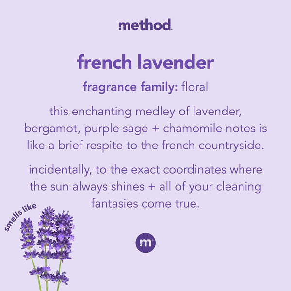 Method All-Purpose Cleaning Wipes, French Lavender, Multi-Surface, Compostable, 70 Count, (Pack of 3)
