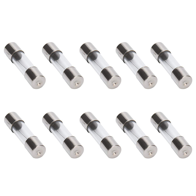 I-MART 10 Pcs F5AL Fast-Blow Fuse 5A 250V Glass Fuses 5 X 20 Mm (5Amp) (F5A) (F5A)