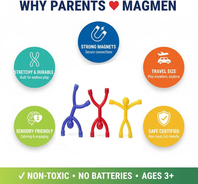 MAGMEN Magnetic Travel Toys, Stretchy, Fun, and Educational Fidget Toys for Kids