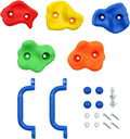 Rainbow Craft DIY Monkey Rock Climbing Holds for Kids - Wall Climbing Rocks of 20pc Rock Wall Holds, 2pc Handles & 1pc 8ft Knotted Climbing Rope -