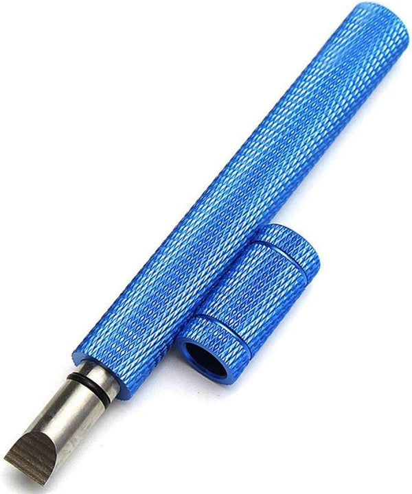 Bulex Golf Club Groove Sharpener, Re-Grooving Tool and Cleaner for Wedges & Irons - Generate Optimal Backspin - Suitable for U & V-Grooves Blue