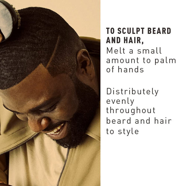 Bevel Beard Balm & Hair Pomade for Waves with Coconut Oil and Shea Butter, Locks in Moisture to Help Reduce Frizz and Breakage, Beard Care for