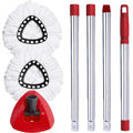 Spin Mop Head, Base, Handle Replacement for O-Ceda Easywring Microfiber Spin Mop, 2 Microfiber Mop Refills, 1 Triangle Mops Head Cover and 30-58In
