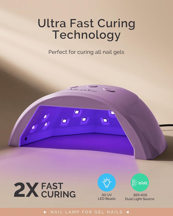 MelodySusie Compact Advanced UV LED Nail Lamp, P-Plus30F Nail Dryer with 3 Timers & Smart Sensor Cures All Gels, Especially Rhinestone Glue, Solid