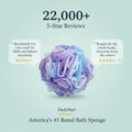 Bath Shower Loofah Sponge 60G Bath Mesh Pouf Shower Ball Body Scrubber Exfoliating Bath Sponge for Women and Men, Set of 4, Flower
