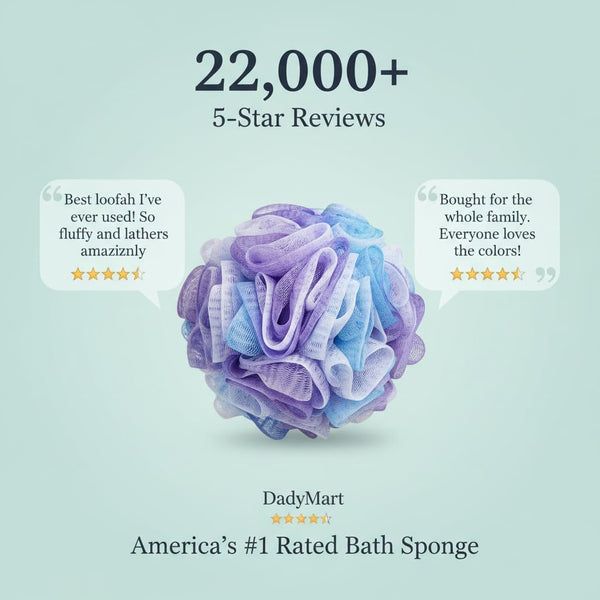 Bath Shower Loofah Sponge 60G Bath Mesh Pouf Shower Ball Body Scrubber Exfoliating Bath Sponge for Women and Men, Set of 4, Flower
