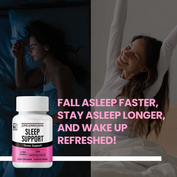 JUNG KWAN JANG Sleep Support GABA Complex 500mg with American Ginseng - Sleep Aid Supplement for Meditation Support, Better Sleep, and Increased