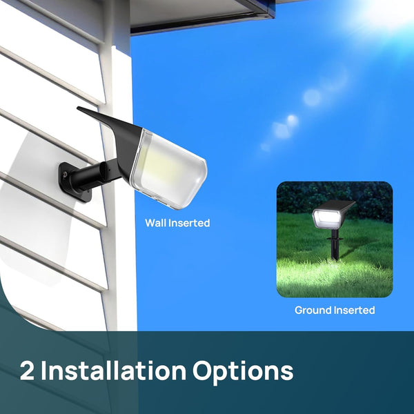 Linkind Solar Spot Lights Outdoor, 60 Leds Solar Lights Outdoor Waterproof IP67 with 30% Conversion Rate, Ideal for Landscape, Garden, Yard,
