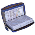 Easyoulife Credit Card Holder Wallet Womens Zipper Leather Case Purse RFID Blocking Royal Blue