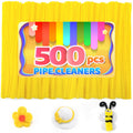 Iooleem 500pcs Yellow Pipe Cleaners, Chenille Stems, Pipe Cleaners for Crafts, Pipe Cleaner Crafts, Art and Craft Supplies. Medium Pack Yellow