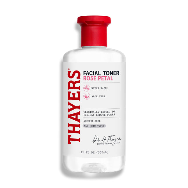 THAYERS Alcohol-Free Rose Petal Witch Hazel Facial Toner for Glowing Skin, Sooth