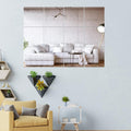 12" x 12" Acrylic Flexible Mirror Sheets, 12 Pack Self-Adhesive Mirror Tiles, Square Cuttable Wall Stickers, Non-Glass, Safety Reflective for DIY