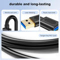 USB Extension Cable 1Ft, USB 3.0 Repeater USB Male to Female Lead with Signal Amplification Active Cord for Printers, Keyboards, Game Console,