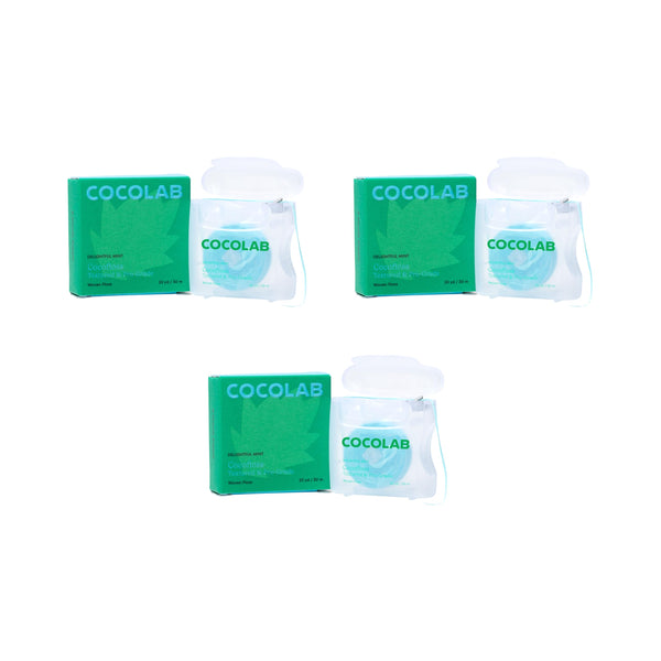 Cocofloss Expanding Woven Dental Floss by COCOLAB, Mint Scent, 4-Pack | Dentist-designed, 500+ interwoven fibers, coconut oil infused,