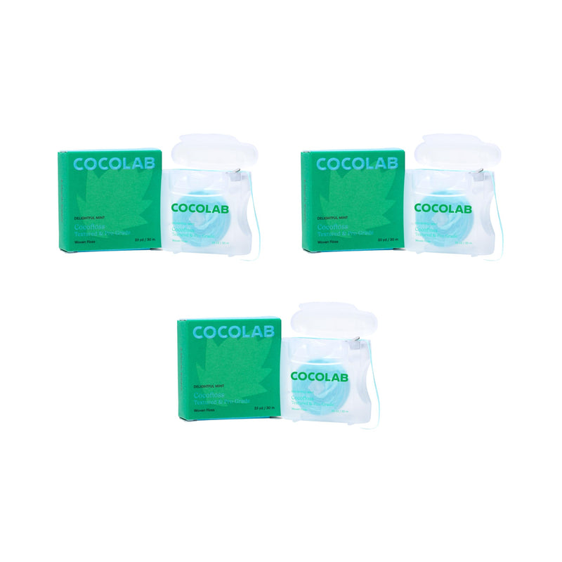 Cocofloss Expanding Woven Dental Floss by COCOLAB, Mint Scent, 4-Pack | Dentist-designed, 500+ interwoven fibers, coconut oil infused,