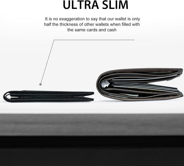 GSOIAX Mens Slim Wallet RFID Blocking Bifold Wallets for Men Minimalist Genuine 