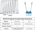 IDEATECH Bags Rack, Drying Rack for Bags, Stainless Stand, File Organizer Desktop Storage Book Shelf, Kitchen Storage & Organization (Silver)