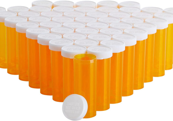 Juvale 6 Dram Empty Pill Bottles with Caps - Durable Plastic Vials - Easy-Open Caps for Travel Pill Bottles - Versatile Medicine Containers for