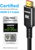 Snowkids 8K HDMI Cable 10ft, Certified 2.1 UHD [4K & Ethernet Support] 10feet Black 1