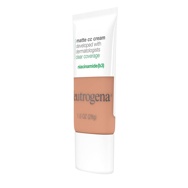 Neutrogena Clear Coverage Flawless Matte CC Cream, Fawn, 1 oz 5.0 Fawn 1 Ounce (Pack of 1)